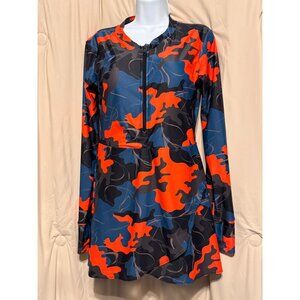 NEW Cagola Swimsuit Dress XL NWT Orange/Gray Camo